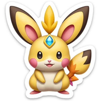 Emolga-Victini-Pichu-Dedenne-Kirby-fusion sticker