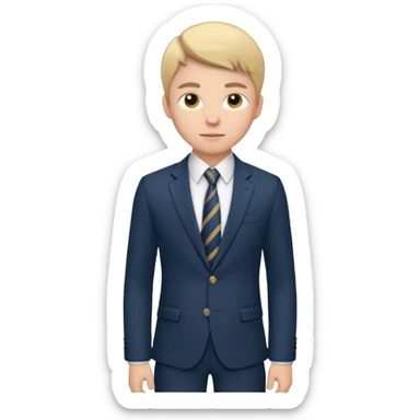 Young man, tailored trousers, a crisp button-down shirt, a blazer, and tie

 sticker