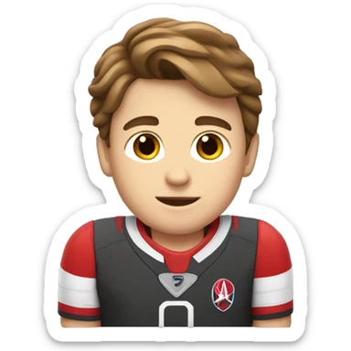 Brown haired white boy in Rockets shirt sticker