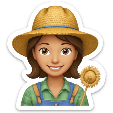 farmer woman sticker