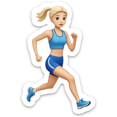 Running young lady sticker