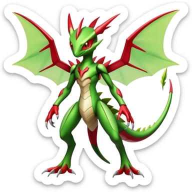  Cool Edgy Shiny Futuristic Ethereal Legendary Scizor-Flygon-Digimon-hybrid full body sticker