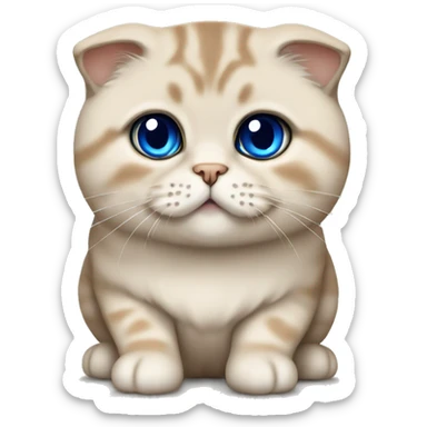 beige scottish fold with blue eyes sitting sticker