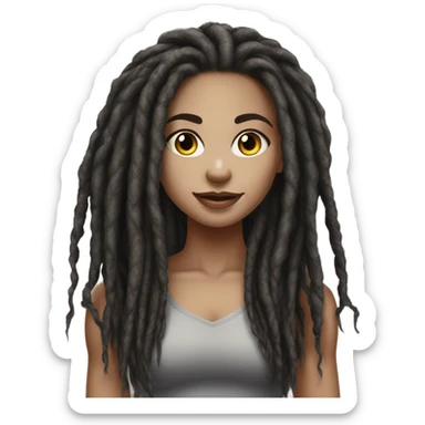 elegant light-skinned dark dreadlocks beauty portrait bodybuilding  sticker