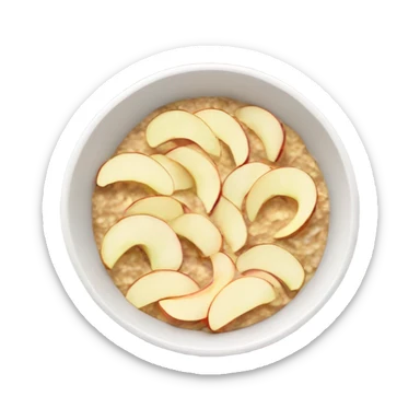 Create a bowl of oatmeal with apple slices sticker