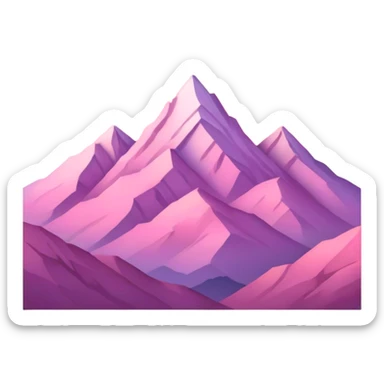 Pastel pink mountain sunset  sticker