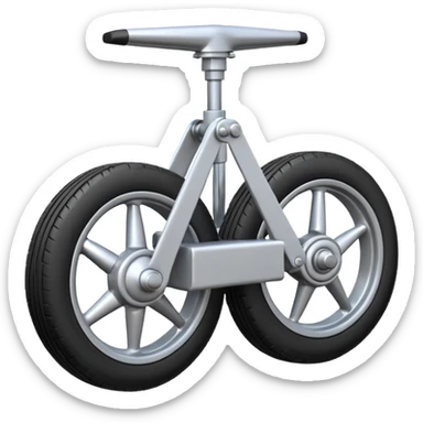 Emoji-style aircraft landing gear with a single wheel and strut, simplified design, clean lines, cartoon-like, isolated on white background, minimal shading sticker
