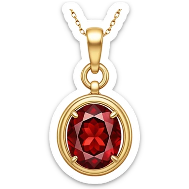 red garnet pendant as a talisman of grounding and rebirth, glowing with magic and strength sticker
