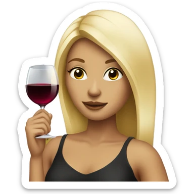 blonde girl with wine  sticker