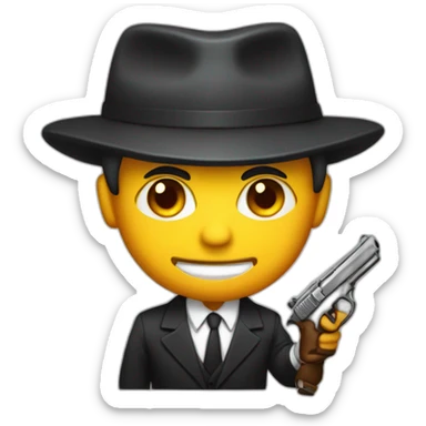 Mafia avec une arme à feu dans les mains sticker