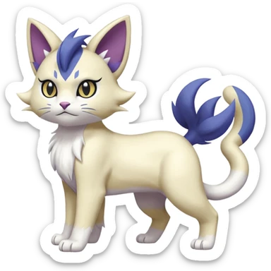 Absol-Delcatty-Purrloin-Meowth-Gatomon-fusion, full body sticker