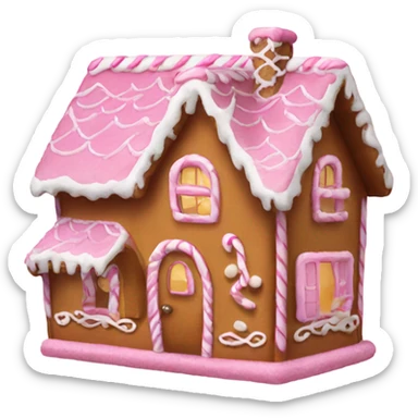 A pink gingerbread house  sticker