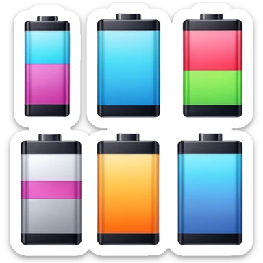 5 stages of battery from empty to ful sticker