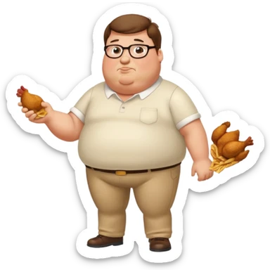can you do  Peter Griffin stand and eat chicken thighs sticker