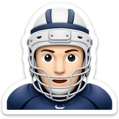 Cinematic Realistic image of rugby headgear with detailed padding and rugged design elements, set against a blurred stadium background with bold, high-contrast lighting that highlights its protective design sticker