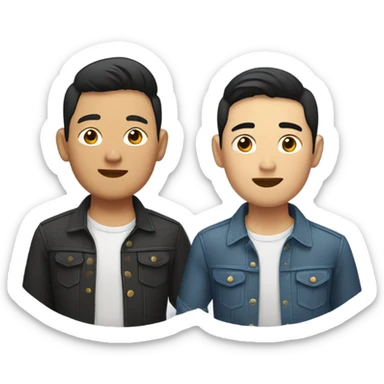 Asian gay couple  sticker