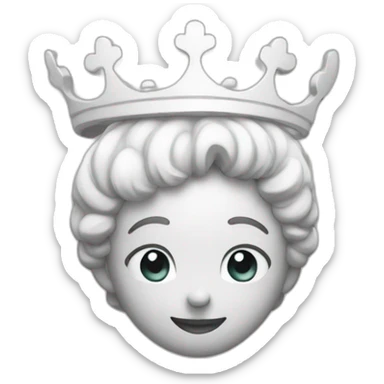 Corazón 🤍 blanco con corona sticker