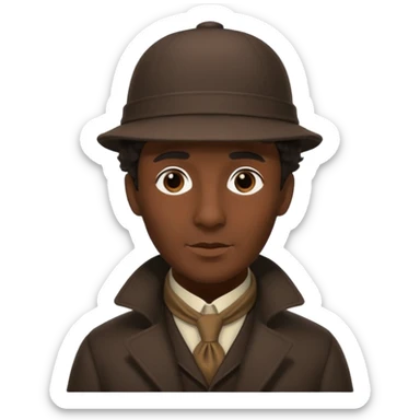 Sherlock Holmes wearing a deerstalker hat in silhouette sticker