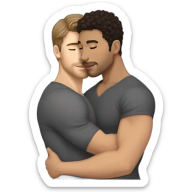 Sexy-fit-Latino-male-and-caucasian-male-interracial-kissing sticker