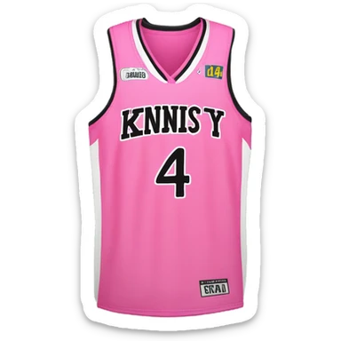 pink basketball jersey with pink bow on the side and number 14 on it sticker