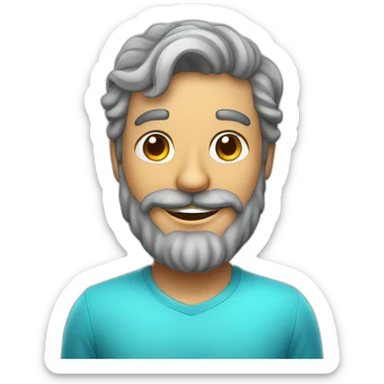Emoji of a handsome Portuguese man of 35 years with a beard and a bright smile. sticker