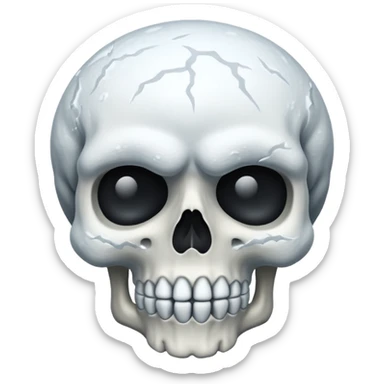 skull covered in snow, shivering sticker