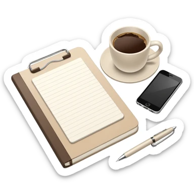 Realistic work  essentials with neutral color sticker