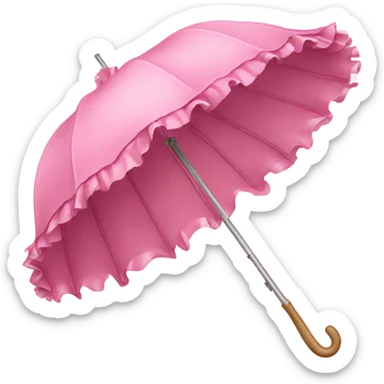 Detailed pink umbrella with large ruffles sticker
