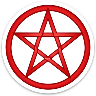 Inverted (point facing down), encircled pentagram, red. One circle, no additional colors. sticker