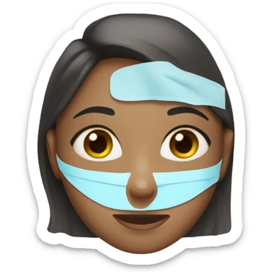A girl with hydration mask on face sticker