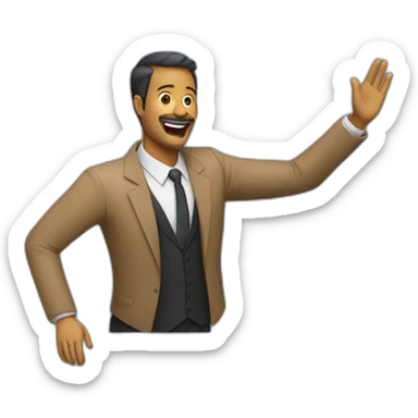 person celebrating a preacher by putting there arm in the air with and their head back sticker