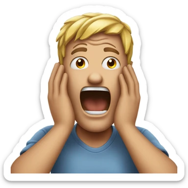 Hands on head screaming emoji sticker