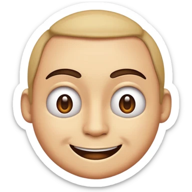 simple emoji face with the vibe of 'yikemike', featuring a mischievous smile and raised eyebrow sticker
