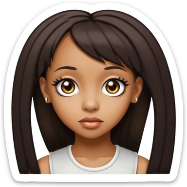 Lisa Left Eye Lopes with dark brown long hair sticker