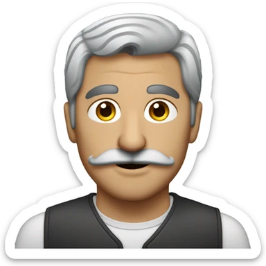 semi-gray-haired Armenian with a mustache sticker