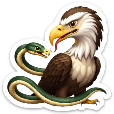 fight between a eagle and snake facing eagle   sticker