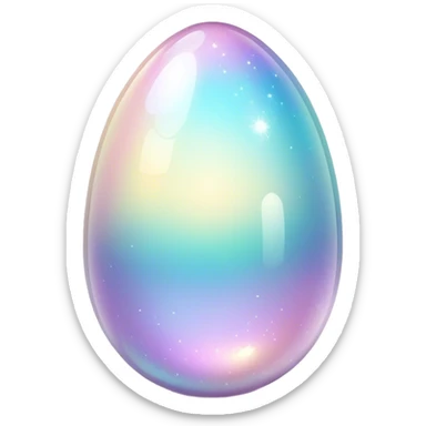 Sparkly glossy glittery Pastel iridescent transparent luminescent glass crystal egg sticker