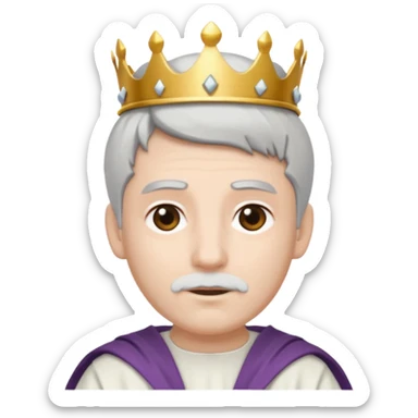 visage d'un pretre avec un couronne de cheveux et une toge sticker