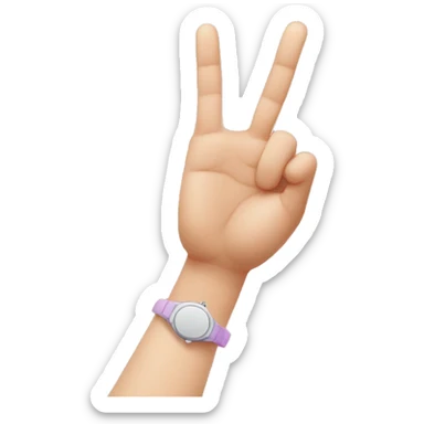 hand sign with pinky and ring finger up but the rest of the fingers touching the thumb sticker