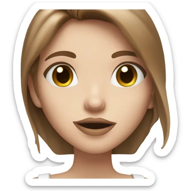 Pretty white girl with brown hair blowing a kiss  sticker