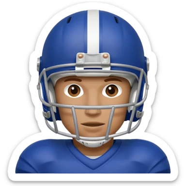 College football player helmet in a royal blue color Half face sticker
