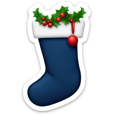 Navy blue Christmas stocking  sticker