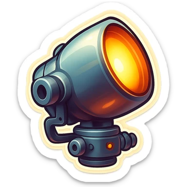 Render this spotlight pointing upward in retro stickers style. sticker