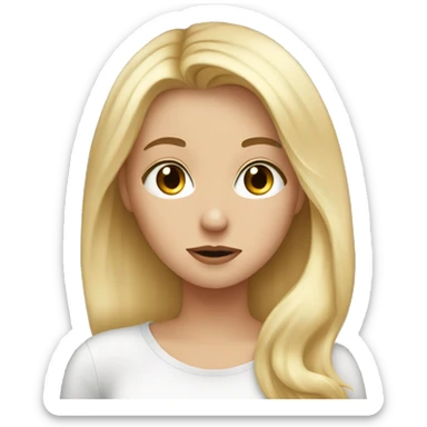 white girl blonde hair tan sending kisses to boy sticker