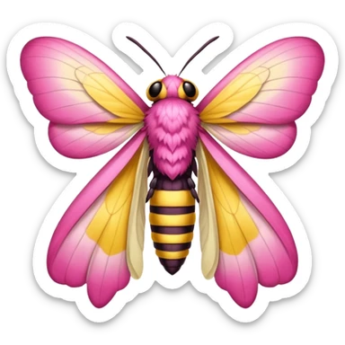 Can you generate a Dryocampa rubicunda a.k.a Rosy maple moth emoji sticker