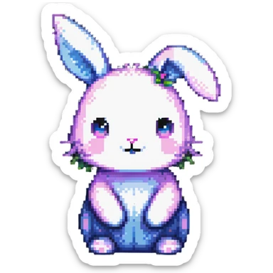 kawaii bunny with gentle gradients sticker