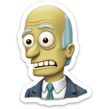 Hands scheming like Mr Burns from the Simpsons sticker