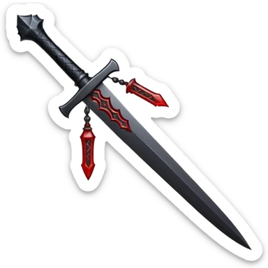 iOS emoji, dark fantasy dagger, obsidian blade, runes, blood drop, clean render, minimalism sticker