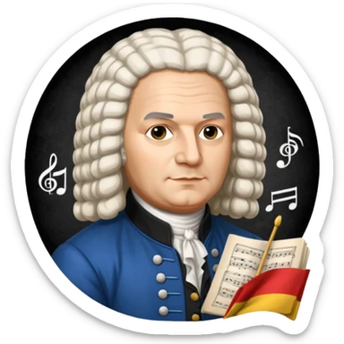 johann sebastian bach german flag sticker
