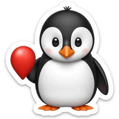 Un pinguino con una pajarita roja haciendo el gesto con la mano de cumplir una promesa sticker